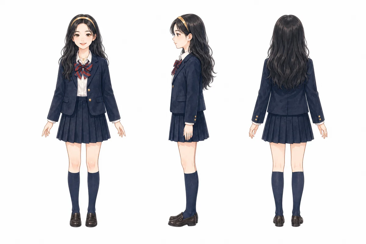修长少女 JK 制服