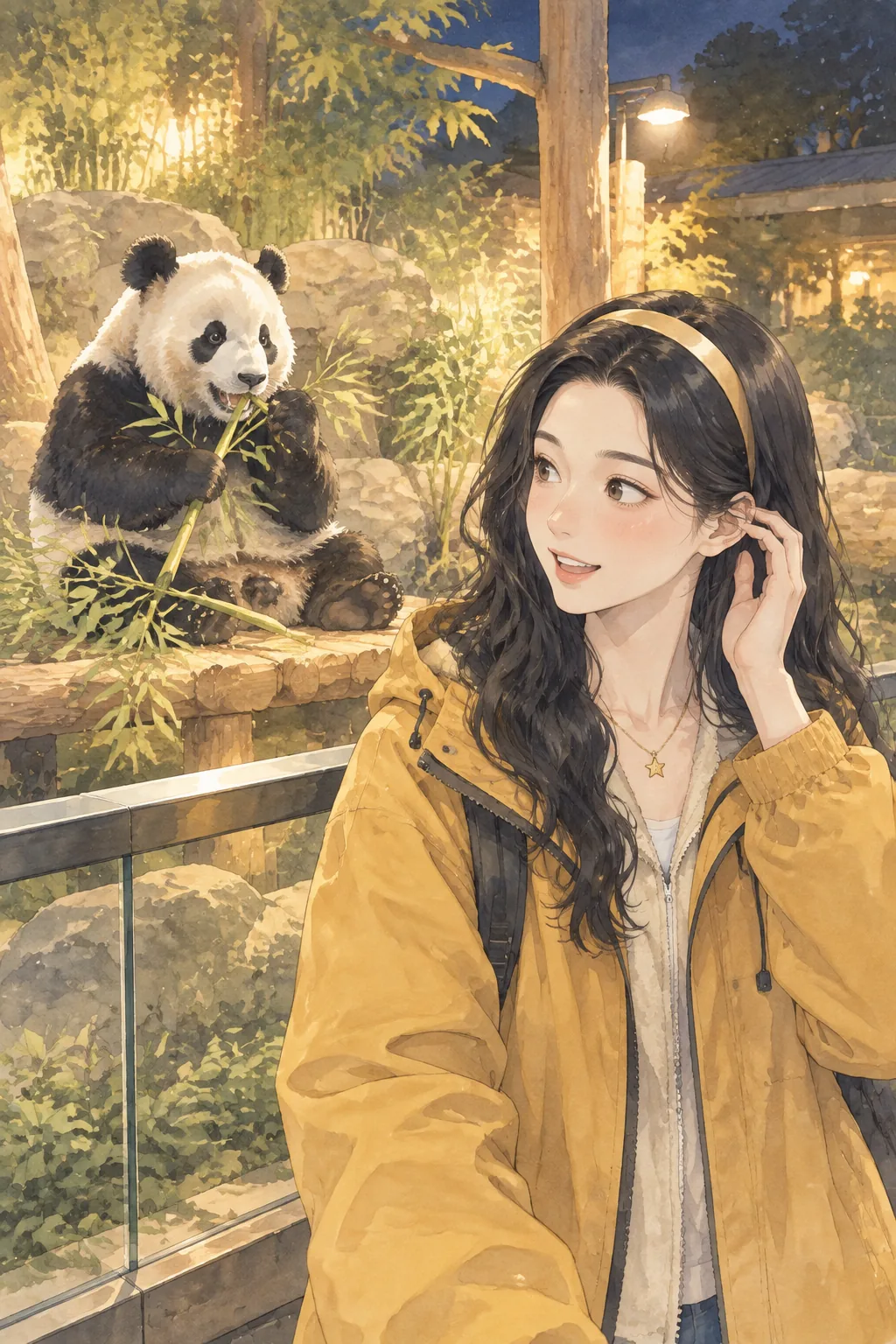 Alice 在动物园看熊猫